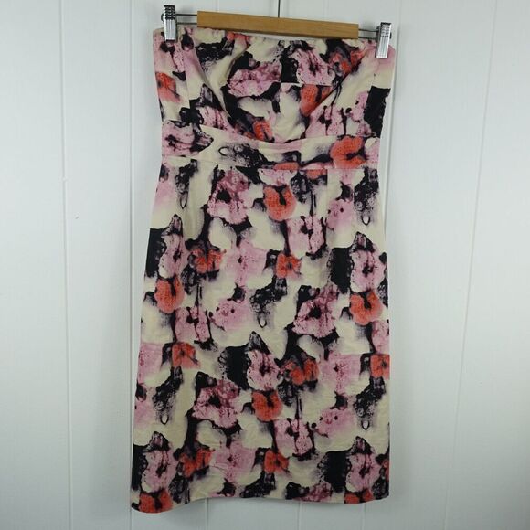 J. Crew Womens Strapless Abstract Floral Dress Size 2 - Picture 1 of 9